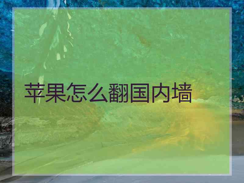 苹果怎么翻国内墙