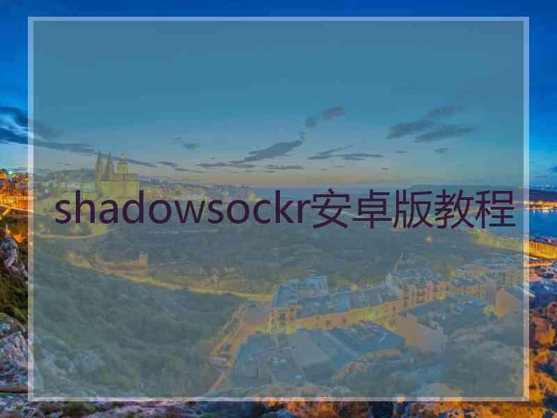 shadowsockr安卓版教程