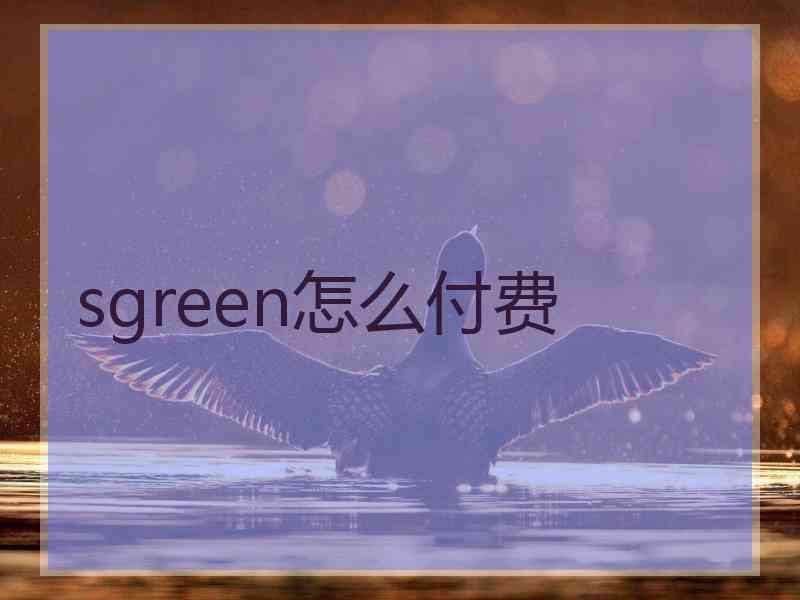 sgreen怎么付费