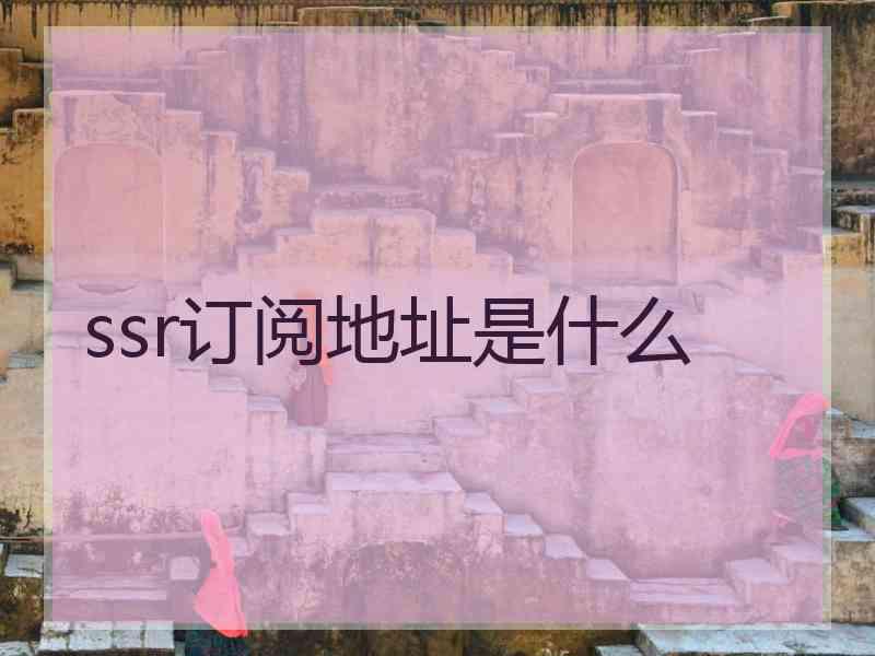 ssr订阅地址是什么