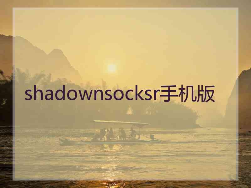 shadownsocksr手机版