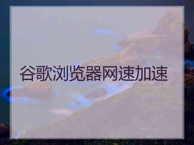 谷歌浏览器网速加速