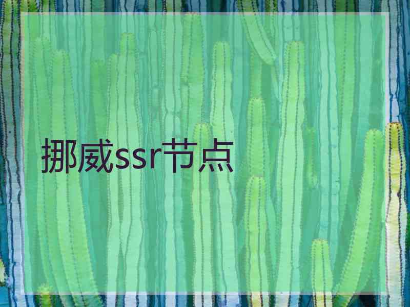 挪威ssr节点