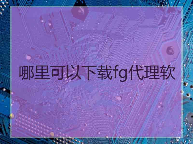 哪里可以下载fg代理软