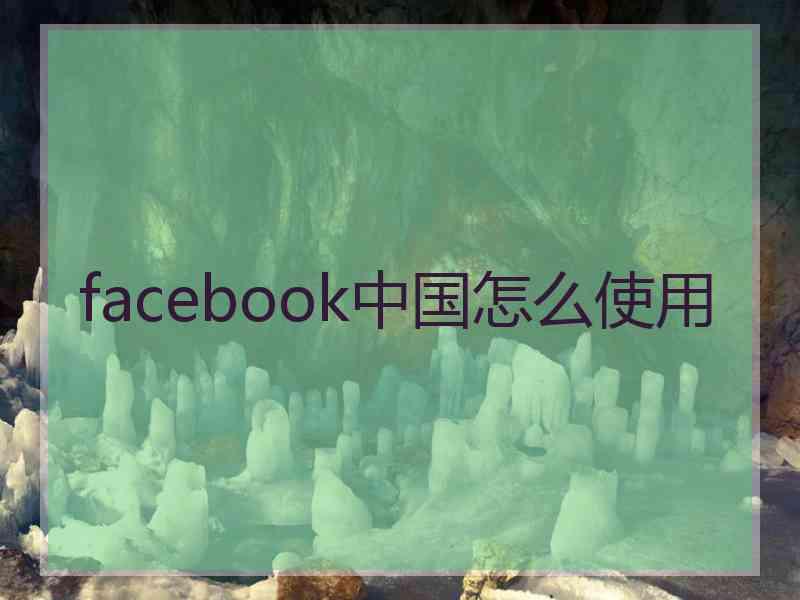 facebook中国怎么使用