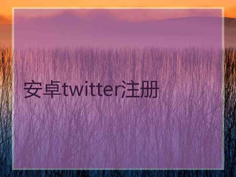 安卓twitter注册