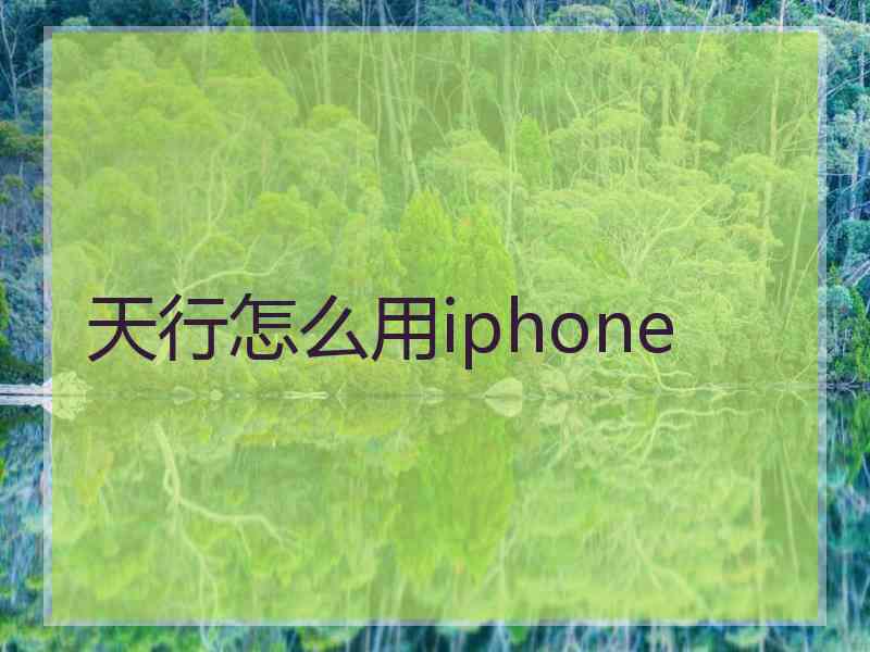 天行怎么用iphone