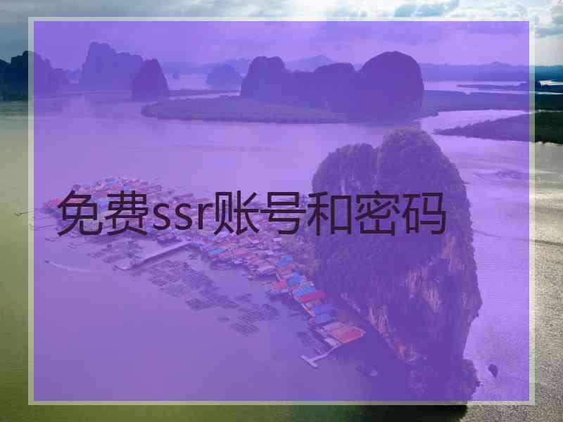 免费ssr账号和密码